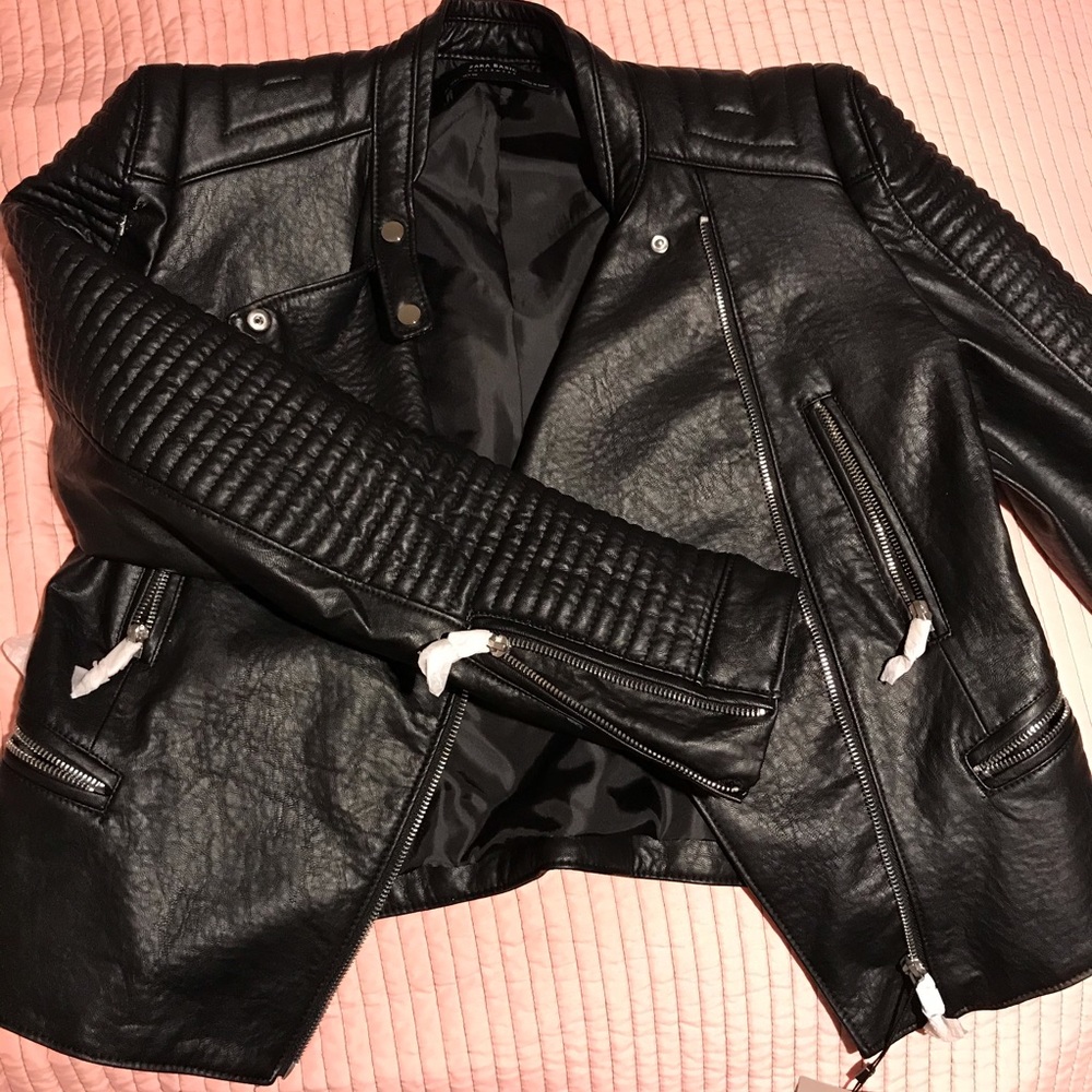 zara leather jacket
